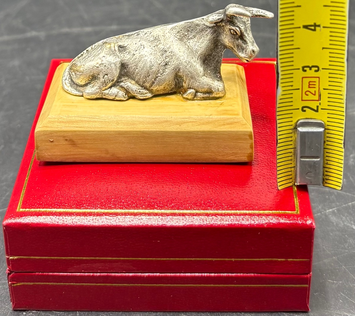 Small Silver-plated Bronze Cow From The 1930s, French -photo-6