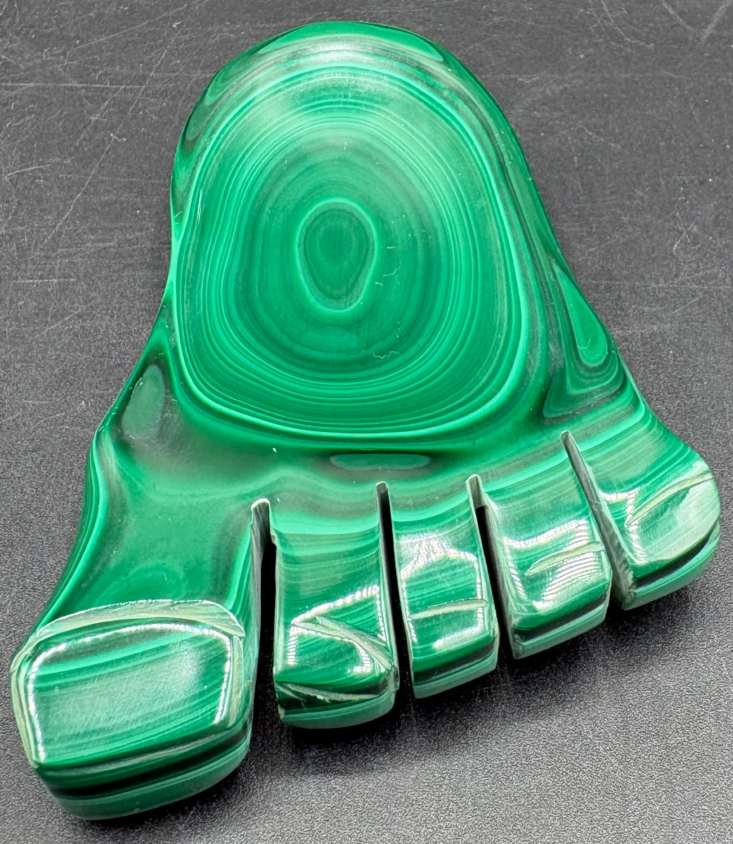 Polished, Cut Malachite Trinket Tray From The 1970s/80s, From Brazil -photo-4