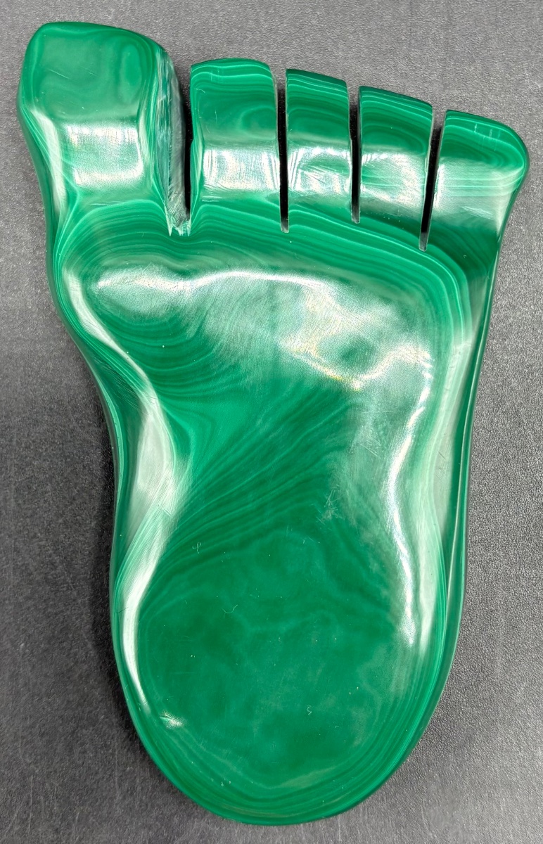 Polished, Cut Malachite Trinket Tray From The 1970s/80s, From Brazil -photo-1