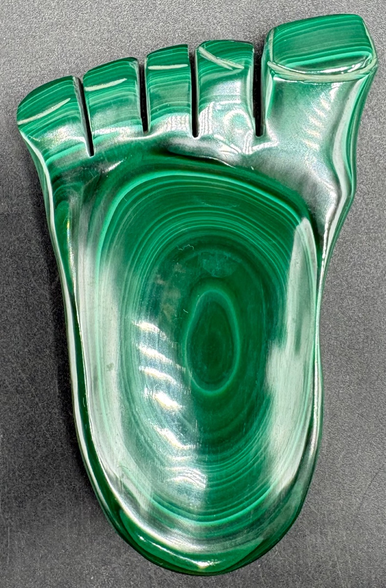 Polished, Cut Malachite Trinket Tray From The 1970s/80s, From Brazil -photo-2