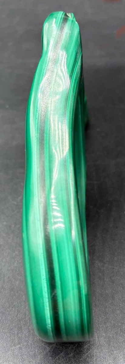Polished, Cut Malachite Trinket Tray From The 1970s/80s, From Brazil -photo-3