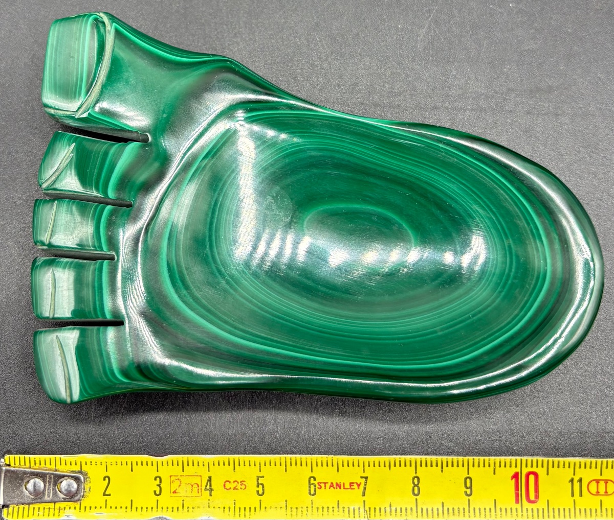 Polished, Cut Malachite Trinket Tray From The 1970s/80s, From Brazil -photo-5