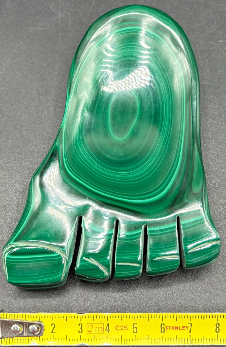 Polished, Cut Malachite Trinket Tray From The 1970s/80s, From Brazil -photo-6