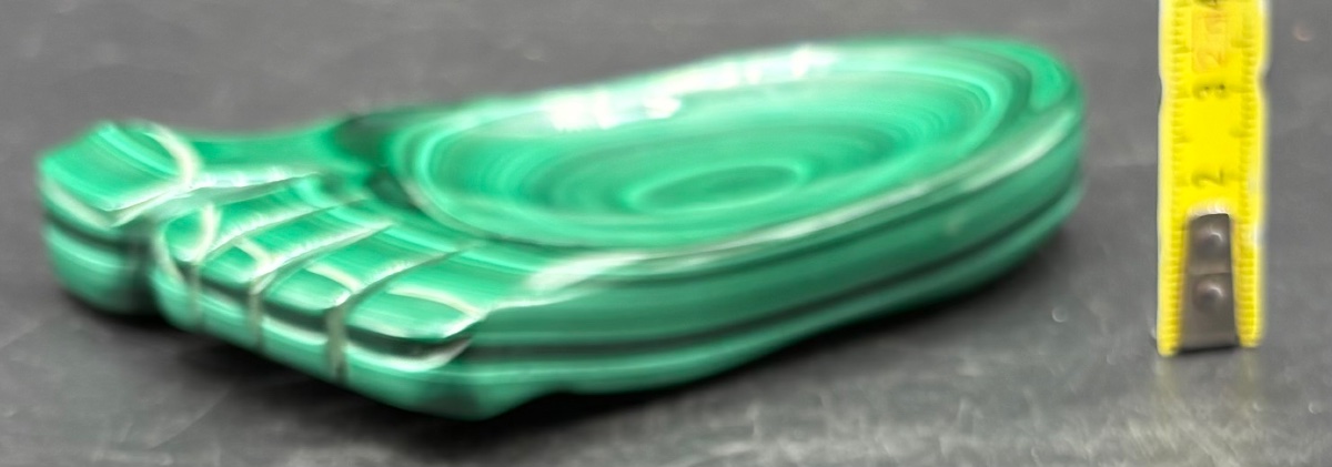 Polished, Cut Malachite Trinket Tray From The 1970s/80s, From Brazil -photo-7