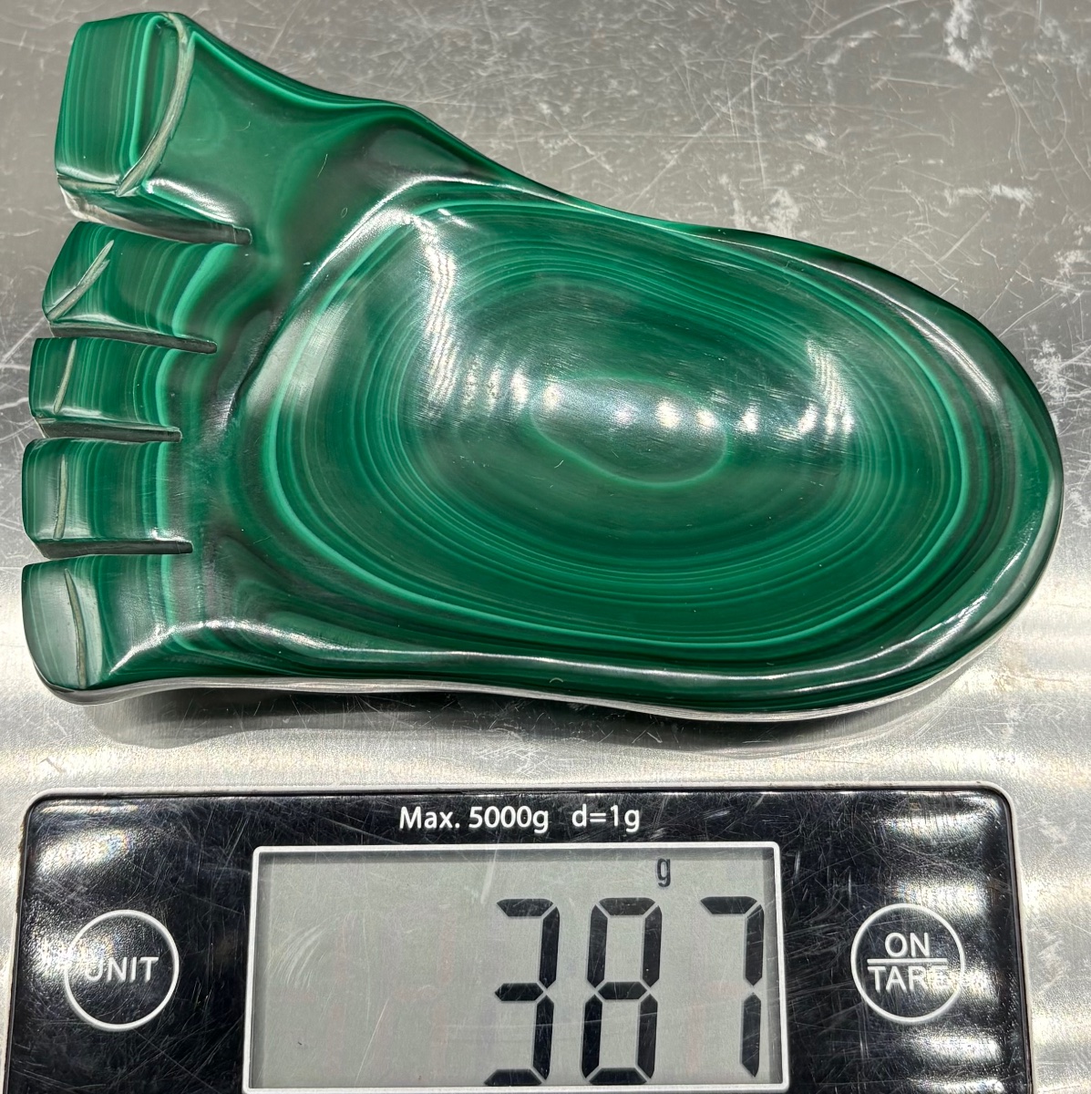 Polished, Cut Malachite Trinket Tray From The 1970s/80s, From Brazil -photo-8