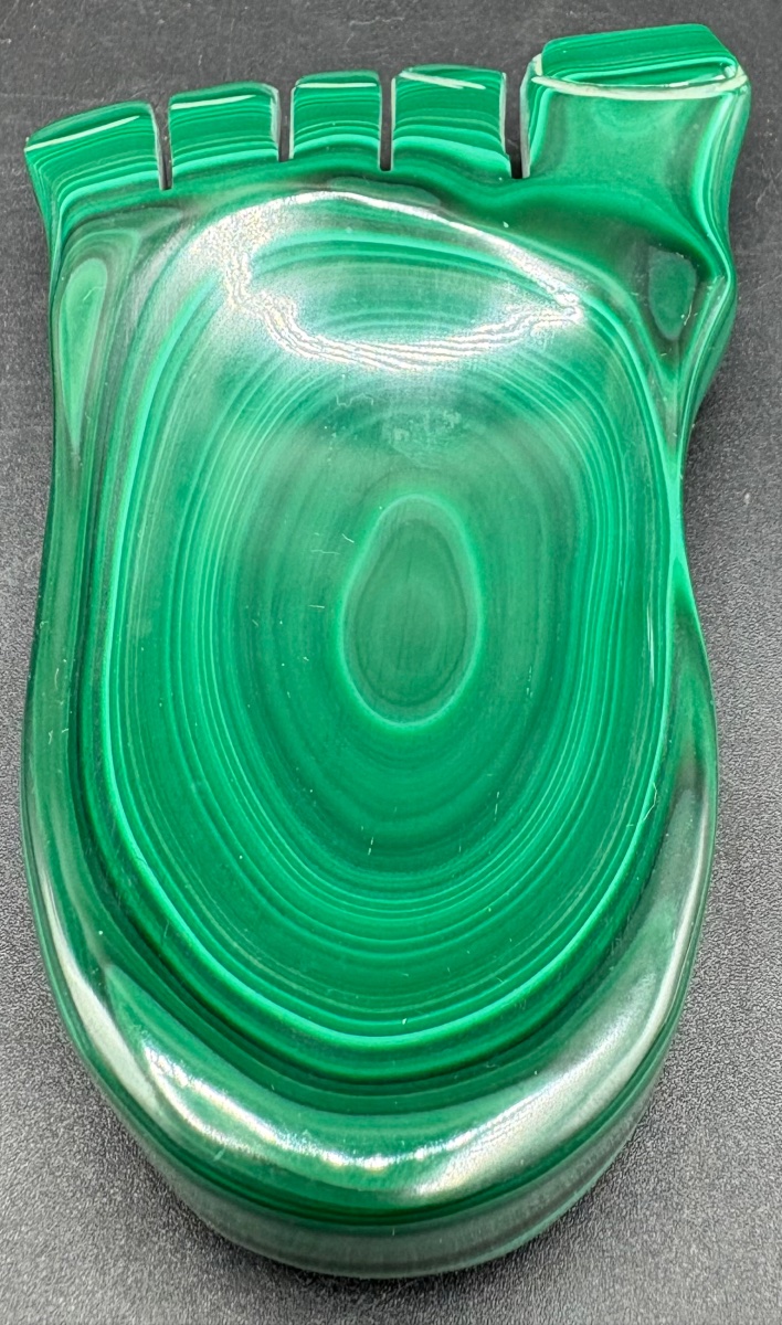Polished, Cut Malachite Trinket Tray From The 1970s/80s, From Brazil 