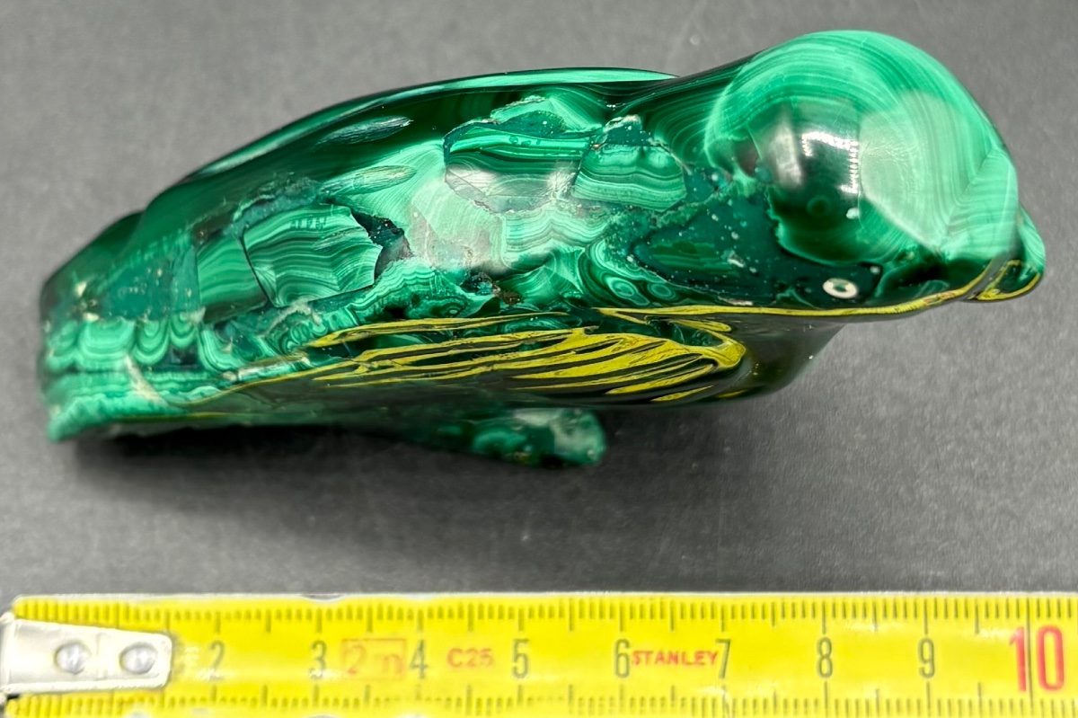 SUJET OISEAU EN MALAKITE TAILLÉE SCULPTÉE POLIE DES ANNÉES 1980 DU BRÉSIL -photo-5