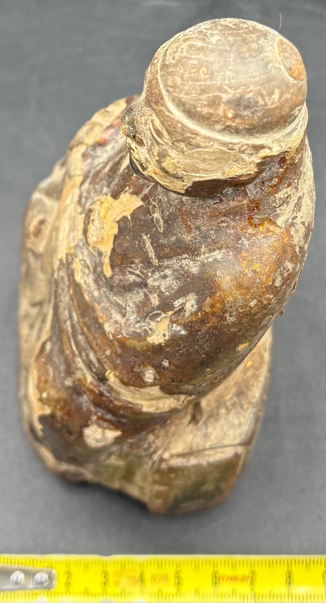 SAGE OU DIGNITAIRE EN BOIS SCULPTÉ PATINÉ XVIÈME CHINE-photo-6