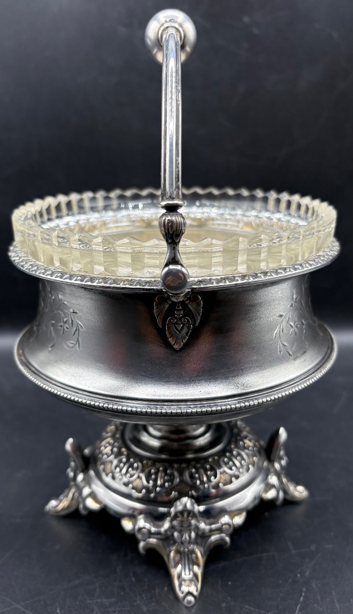 COUPE EN ARGENT MASSIF ET CRISTAL SOUFFLÉ TAILLÉ DES ANNÉES 1889 RUSSE PAR WERNERISA-photo-2