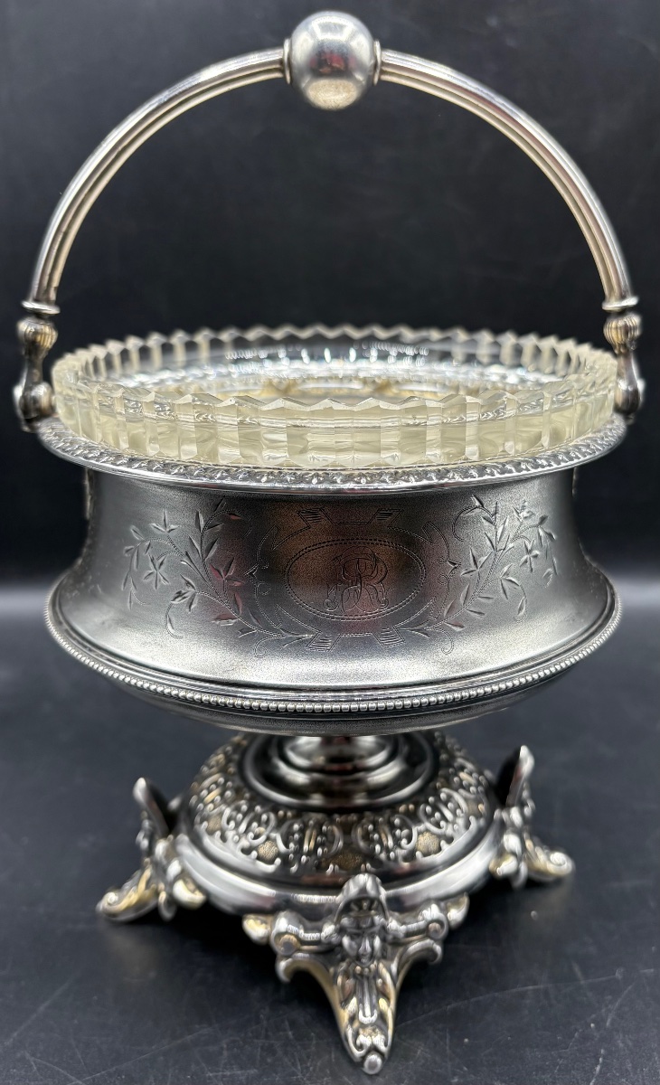 COUPE EN ARGENT MASSIF ET CRISTAL SOUFFLÉ TAILLÉ DES ANNÉES 1889 RUSSE PAR WERNERISA-photo-3