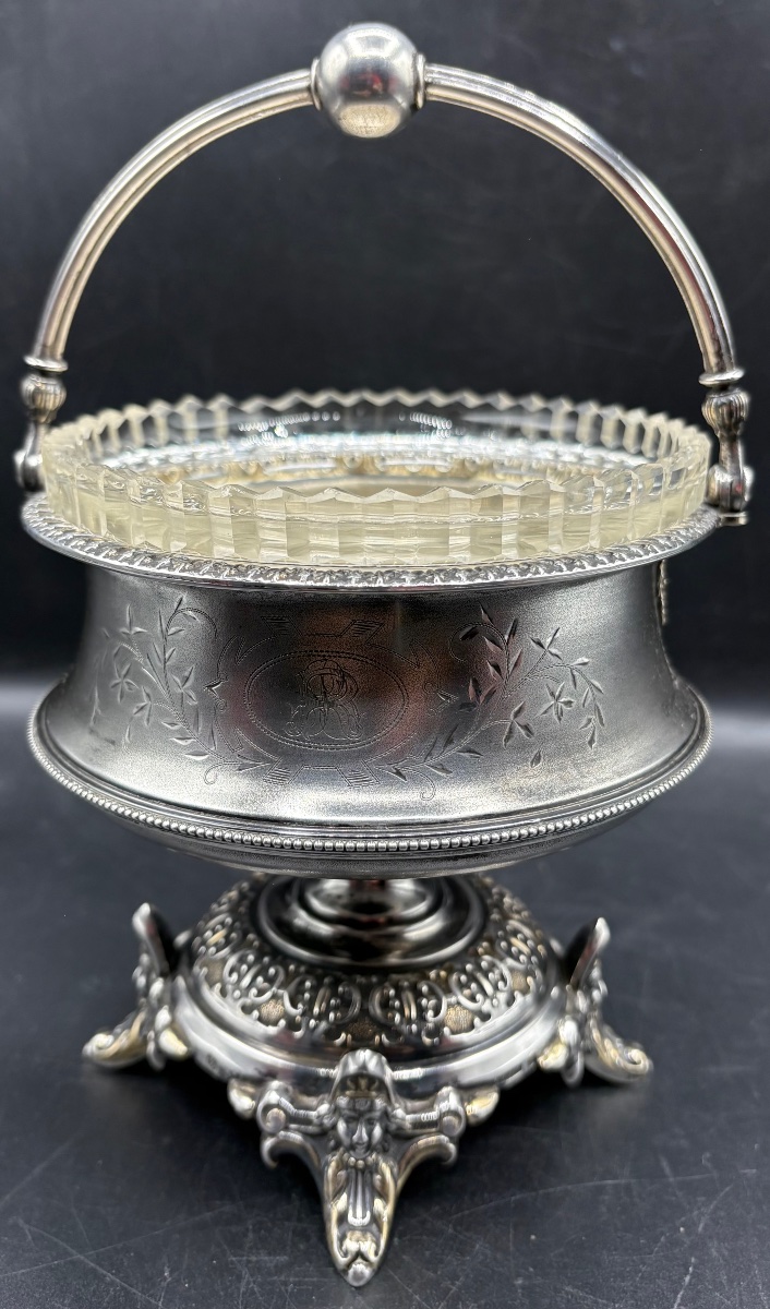 COUPE EN ARGENT MASSIF ET CRISTAL SOUFFLÉ TAILLÉ DES ANNÉES 1889 RUSSE PAR WERNERISA