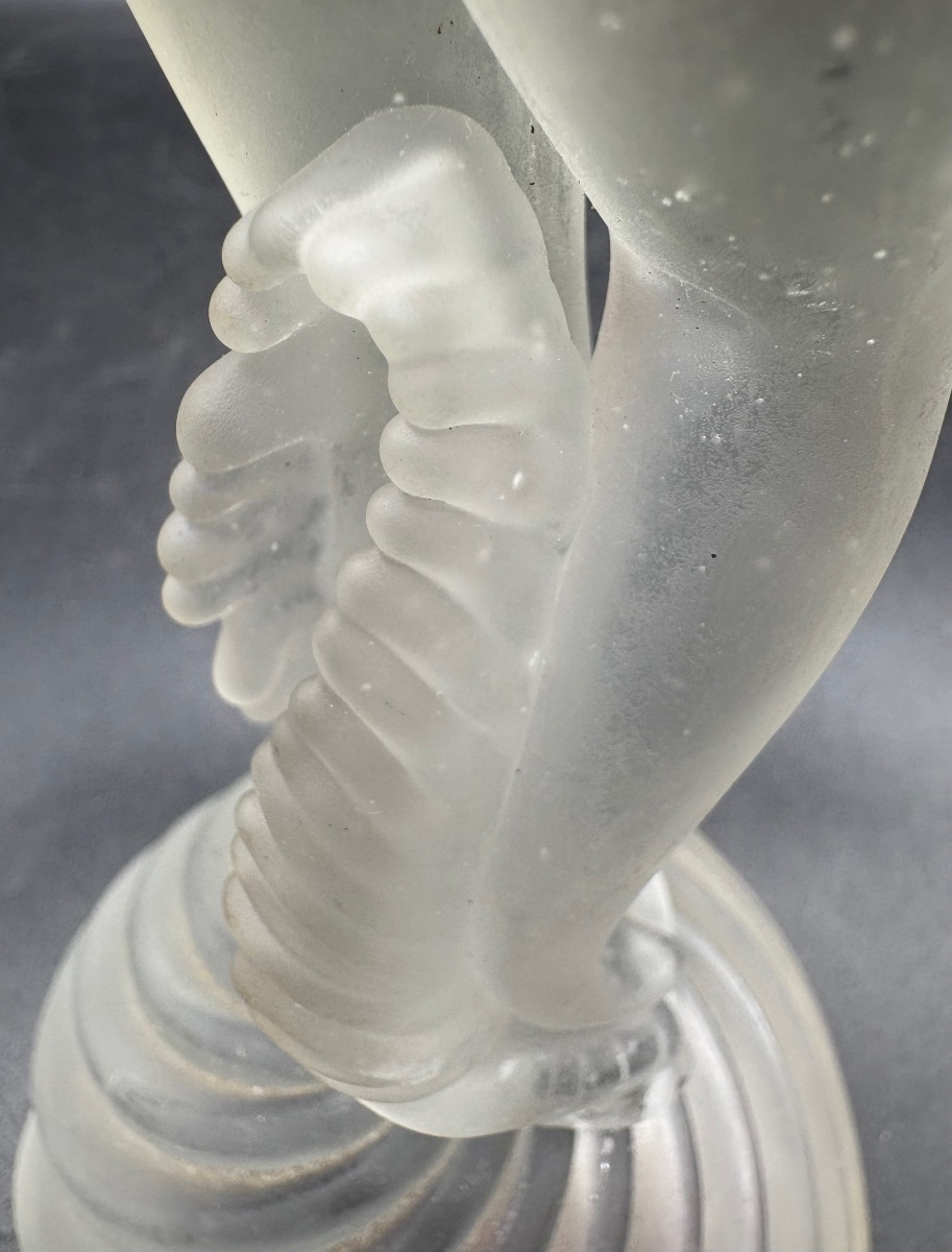 French Hot-worked Blown Glass Statue From The 1950s -photo-3