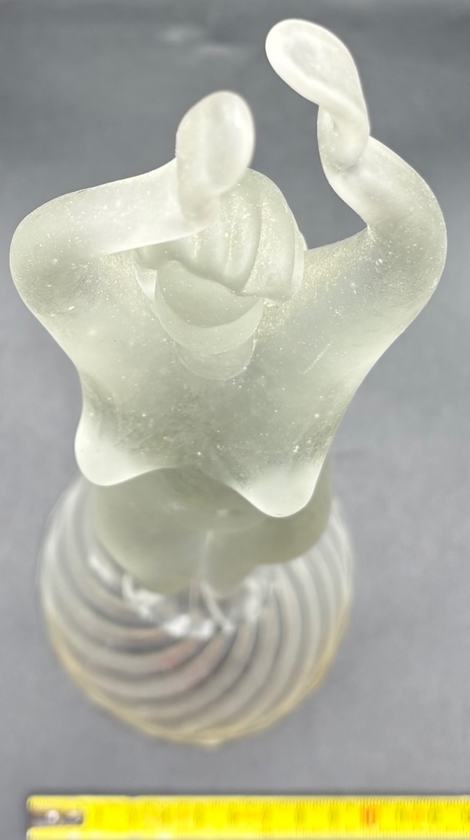 French Hot-worked Blown Glass Statue From The 1950s -photo-5