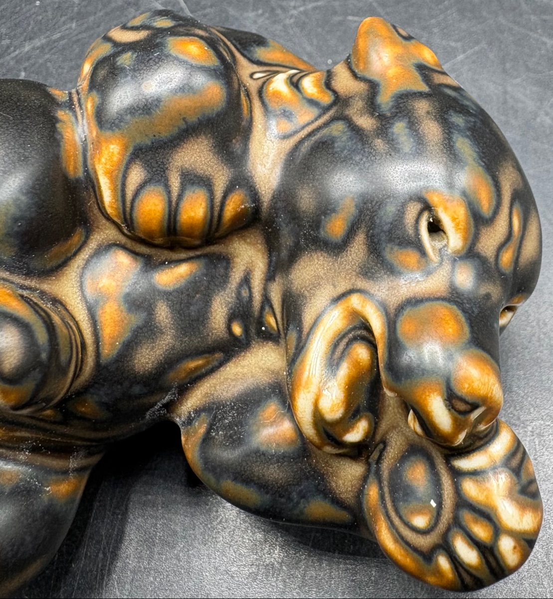 Royal Copenhagen Glazed Porcelain Bear Figurine From The 1930s/40s-photo-4