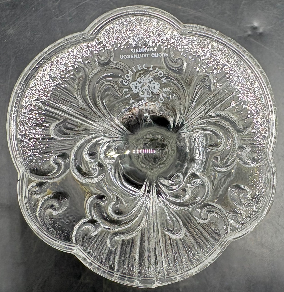 MINI VASE SOLIFLORE VERRE SOUFFLÉ MOULÉ ET ÉMAILLÉ DORÉ DES ANNÉES 1950 ROSENTHAL-photo-2