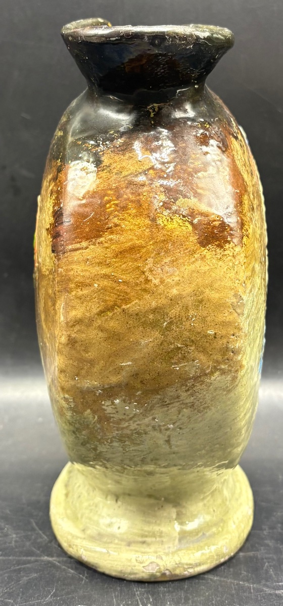 Late 19th-century French Painted Terracotta Vase -photo-2