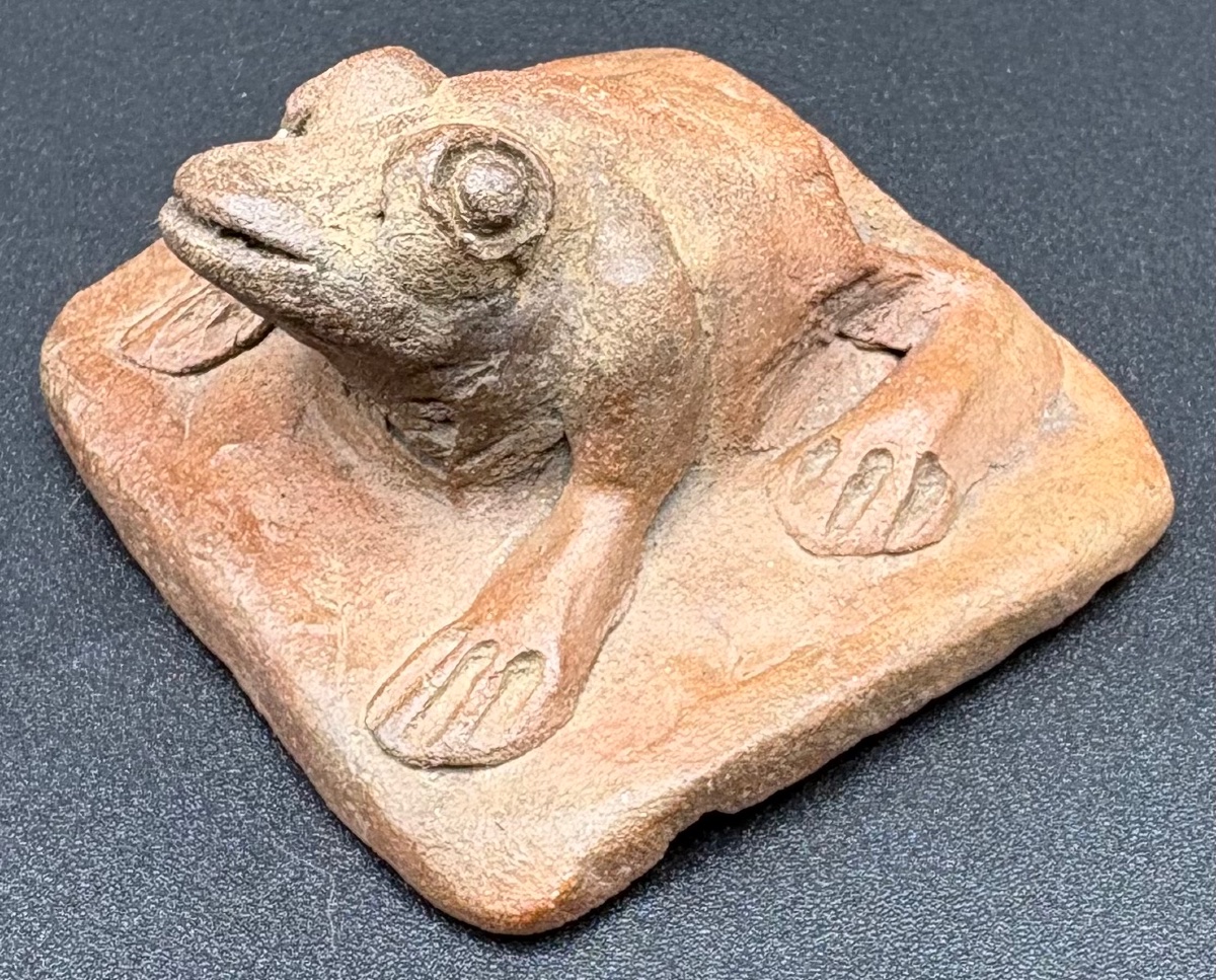 SUJET GRENOUILLE EN TERRE CUITE DES ANNÉES 1920 ÉTRANGER -photo-2