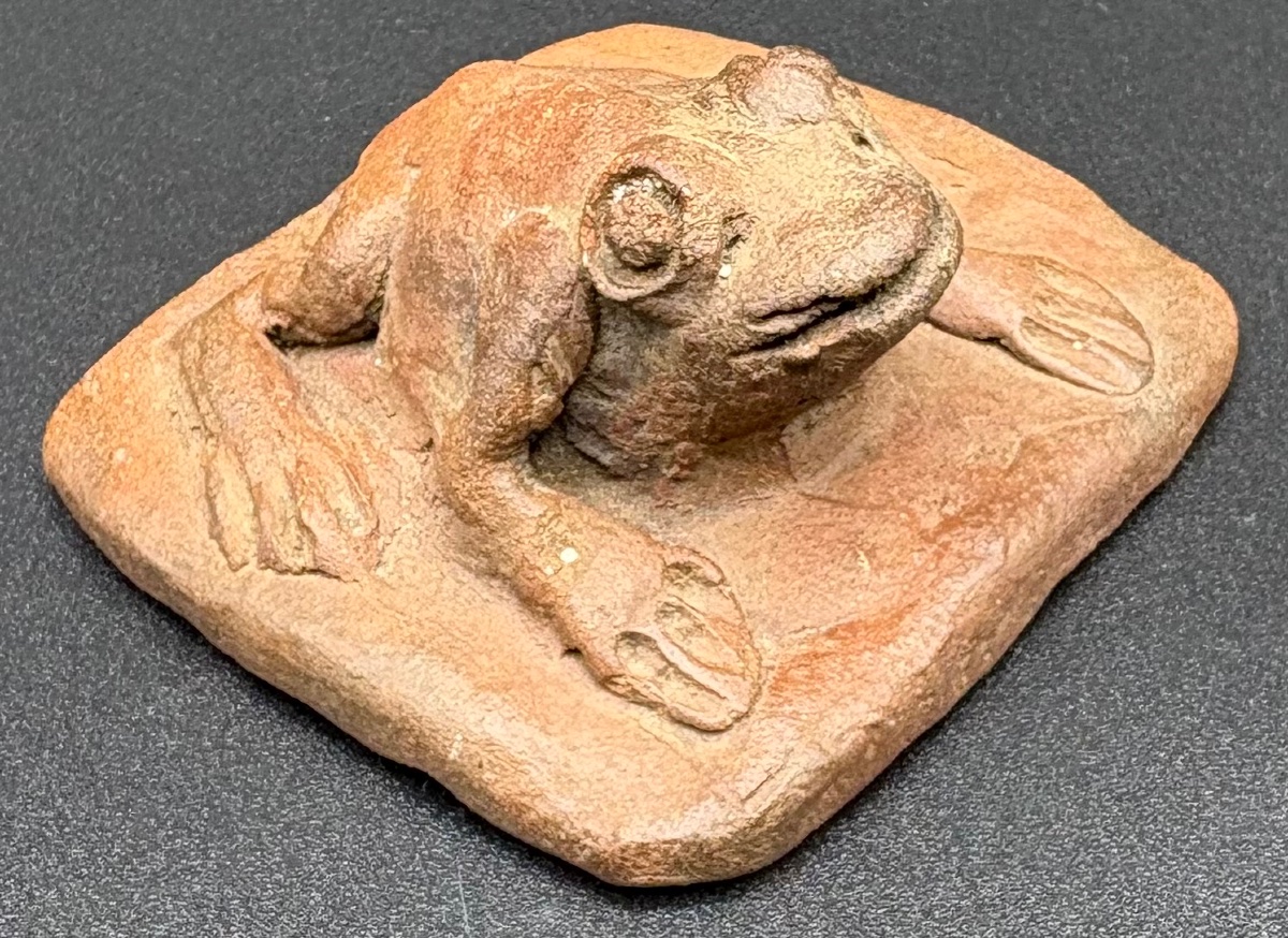 SUJET GRENOUILLE EN TERRE CUITE DES ANNÉES 1920 ÉTRANGER 