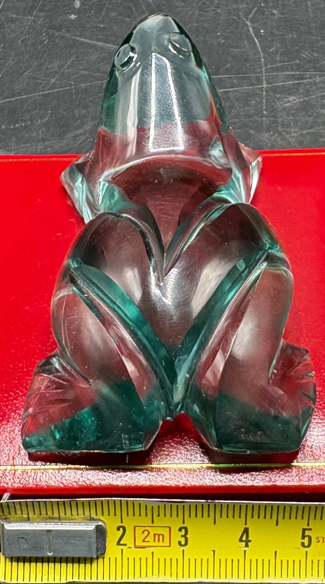 SUJET GRENOUILLE EN CRISTAL SOUFFLÉ TAILLÉ DES ANNÉES 1930 FRANÇAISE -photo-4