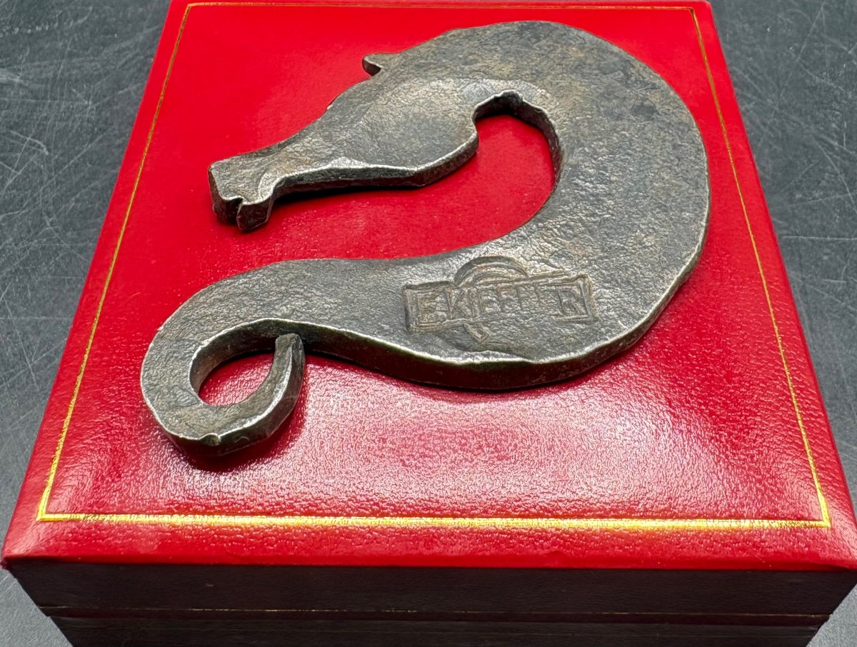 1930s Wrought Iron Pendant Signed By Ekieffer-photo-3