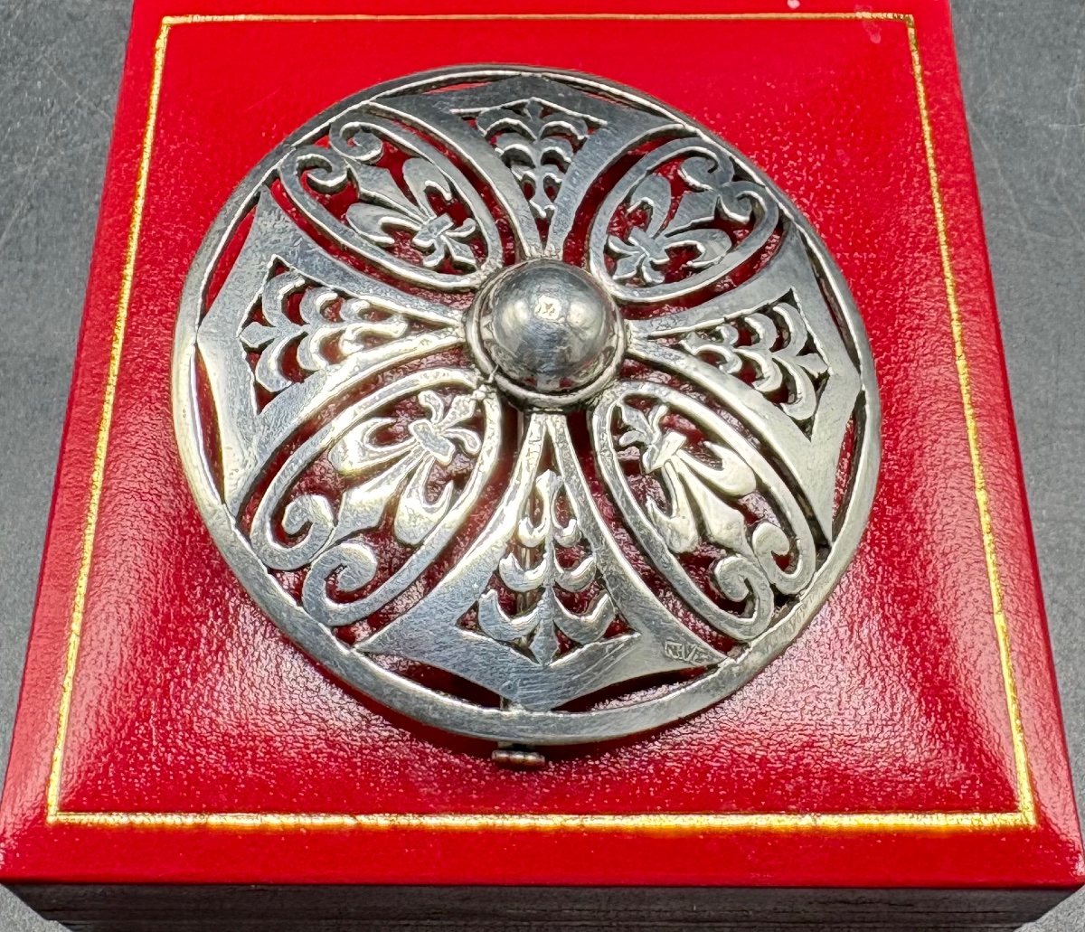 BROCHE EN ARGENT MASSIF DES ANNÉES 1920/30 SIGNÉE NIVE -photo-4