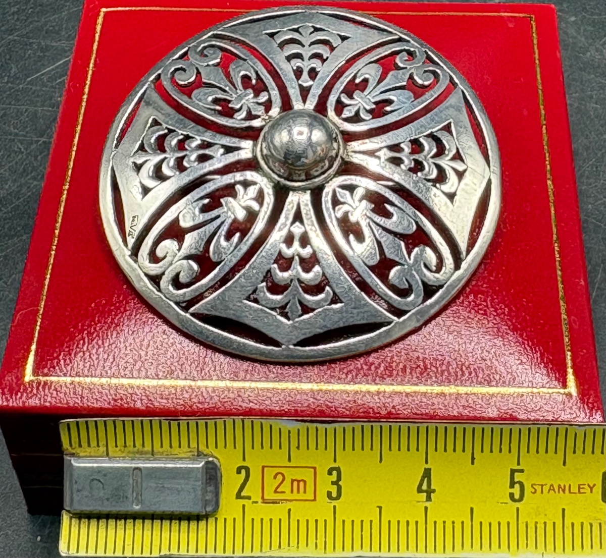 BROCHE EN ARGENT MASSIF DES ANNÉES 1920/30 SIGNÉE NIVE -photo-4
