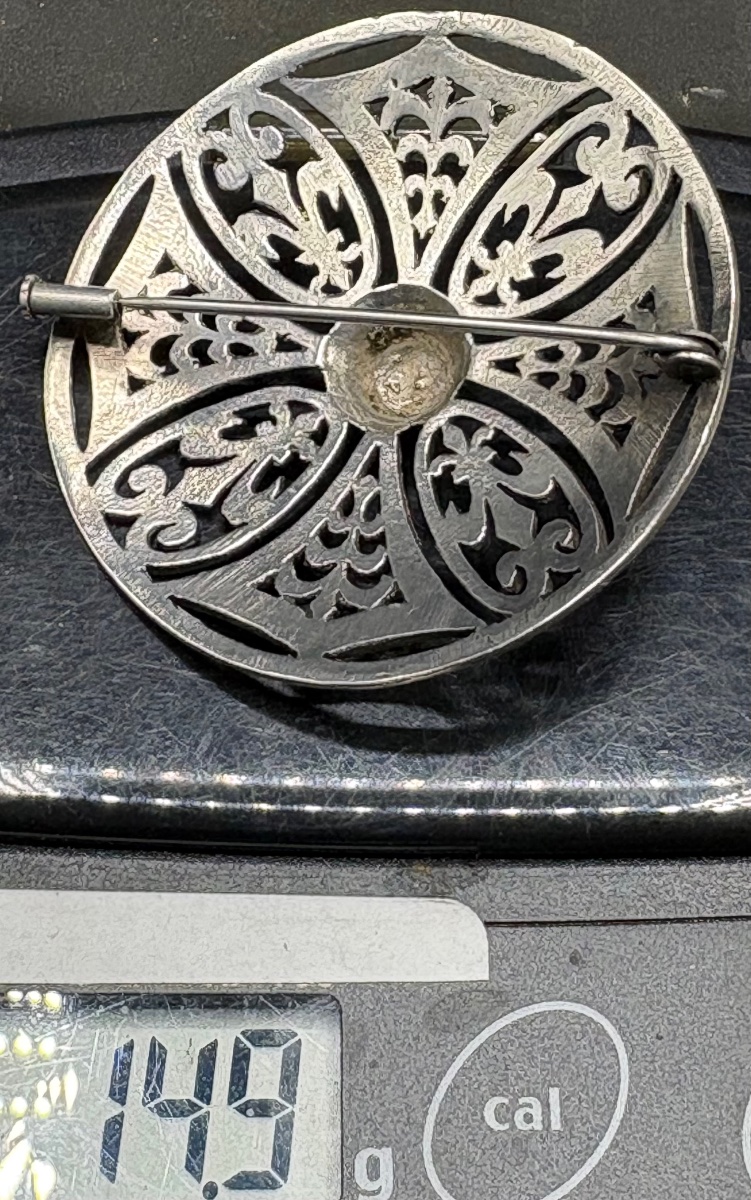 BROCHE EN ARGENT MASSIF DES ANNÉES 1920/30 SIGNÉE NIVE -photo-5