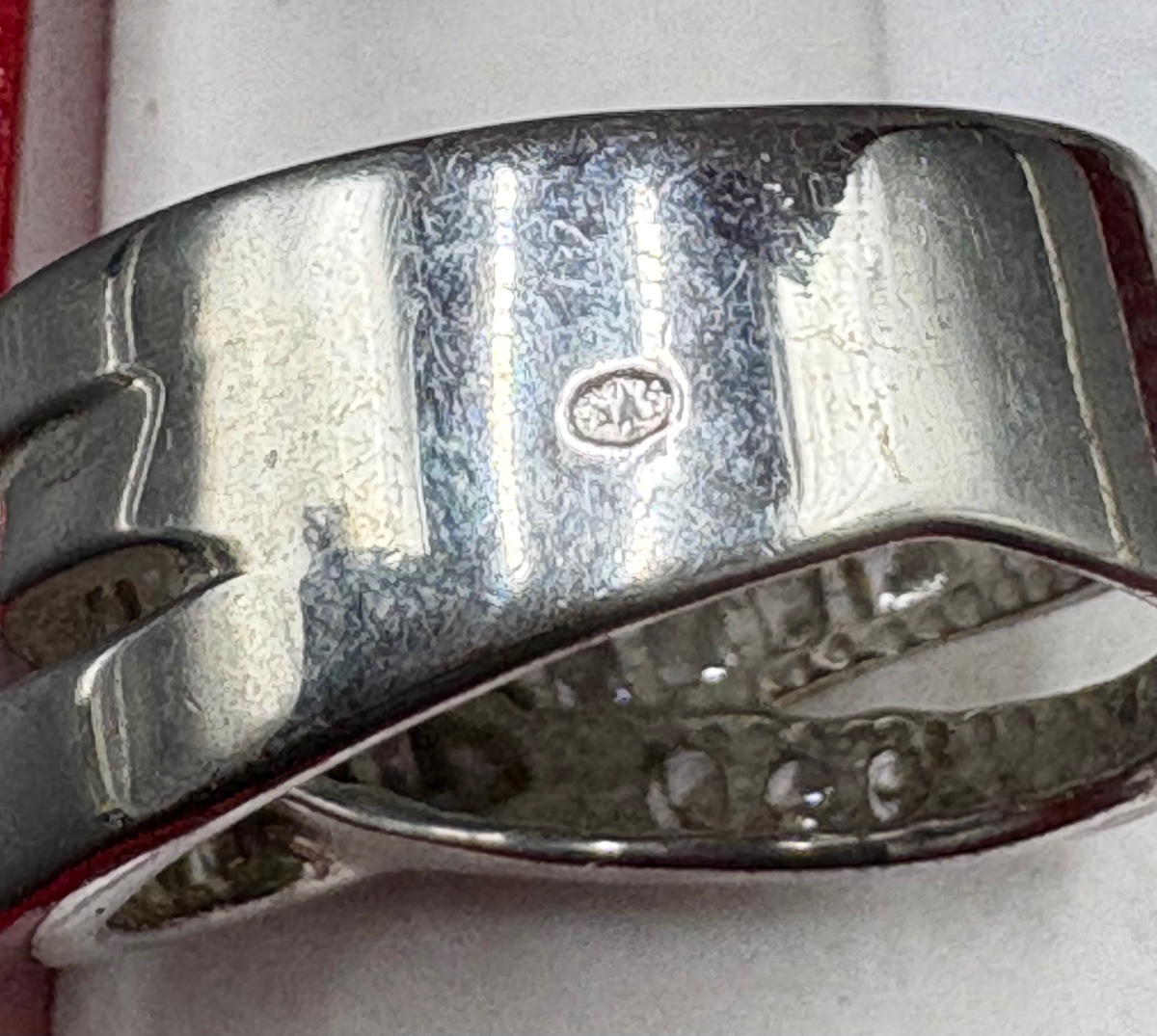 Solid Silver Ring With Zirconium Oxides Around 1980 French-photo-2