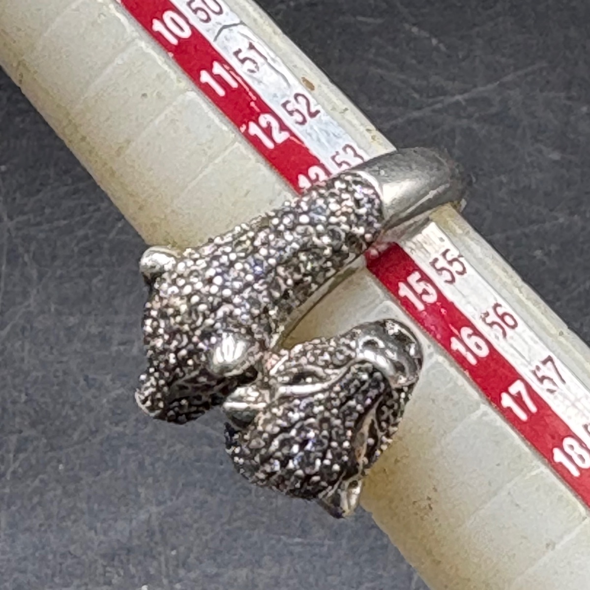 BAGUE EN ARGENT MASSIF & OXYDES DE ZIRCONIUM DES ANNÉES 1980 FRANÇAISE -photo-5