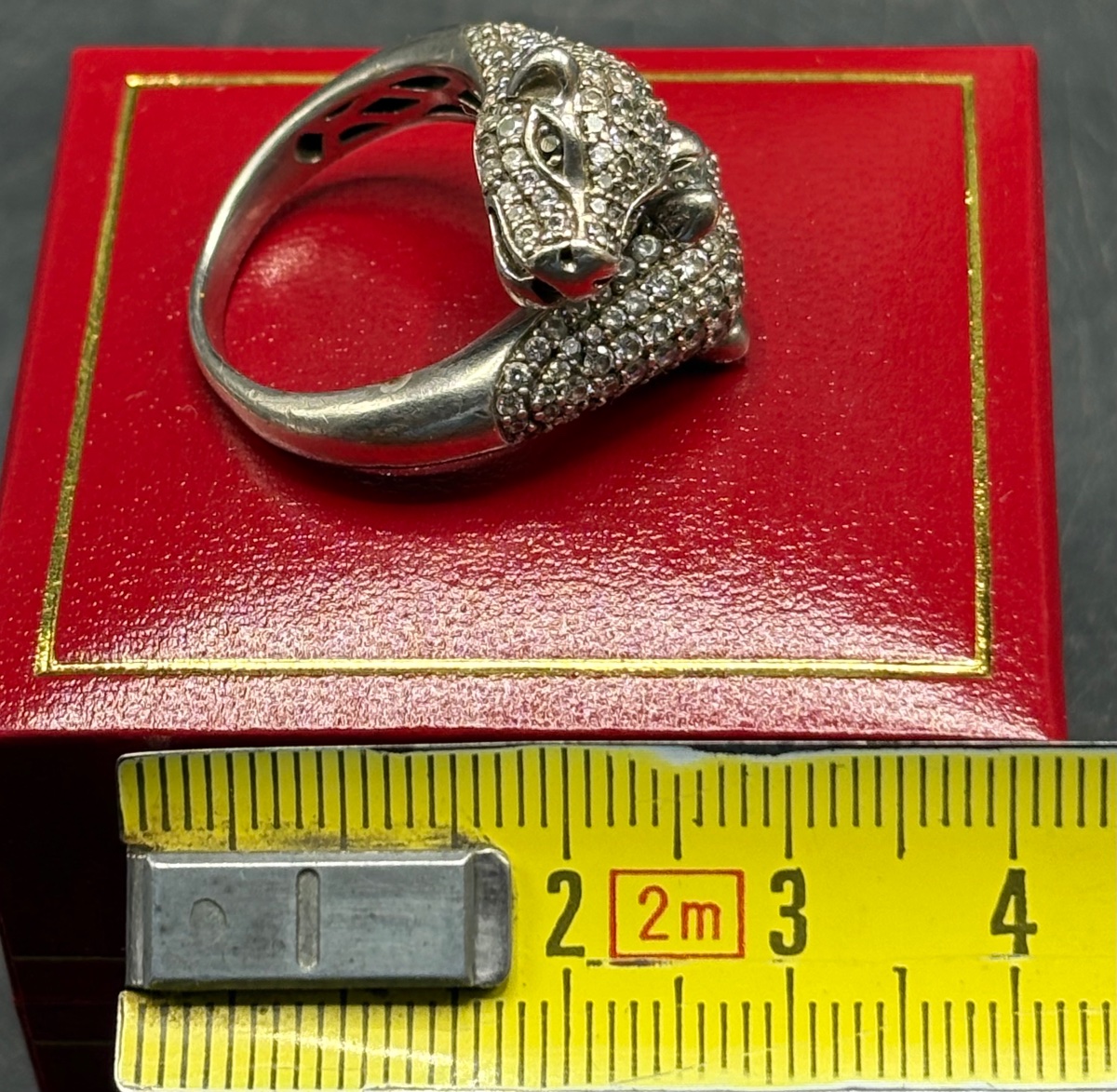 BAGUE EN ARGENT MASSIF & OXYDES DE ZIRCONIUM DES ANNÉES 1980 FRANÇAISE -photo-6