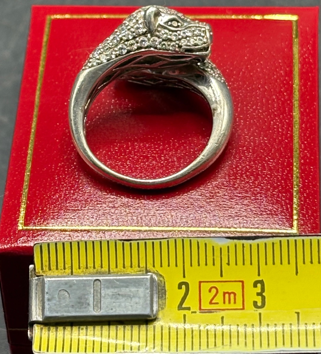BAGUE EN ARGENT MASSIF & OXYDES DE ZIRCONIUM DES ANNÉES 1980 FRANÇAISE -photo-7
