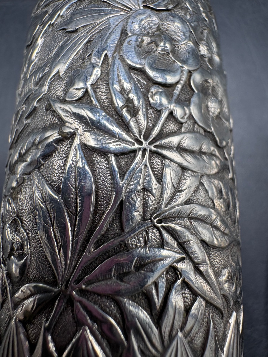 Pair Of Solid Silver Art Nouveau Salt And Pepper Shakers, 1900, American -photo-4