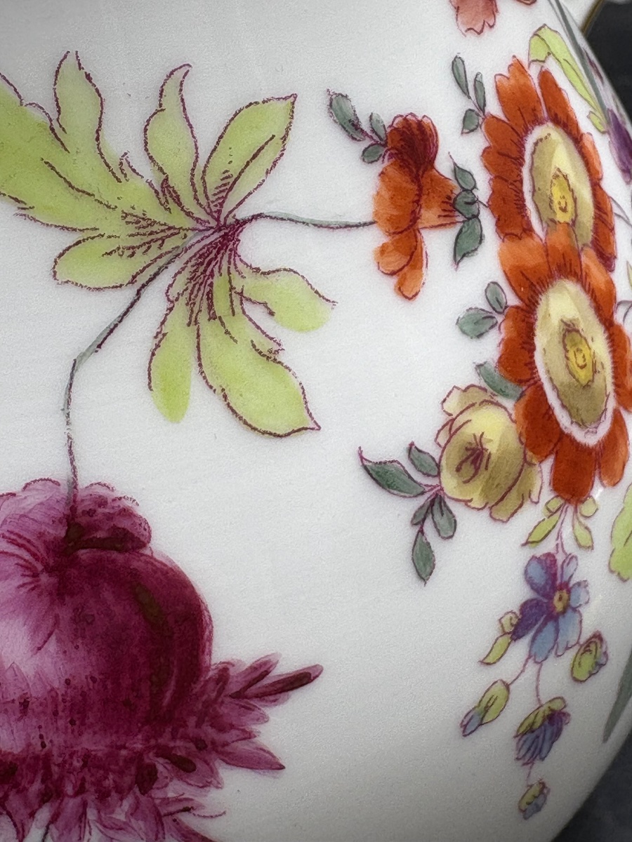 Late 19th-century Painted Glazed Porcelain Coffee Pot, Saxony-photo-5