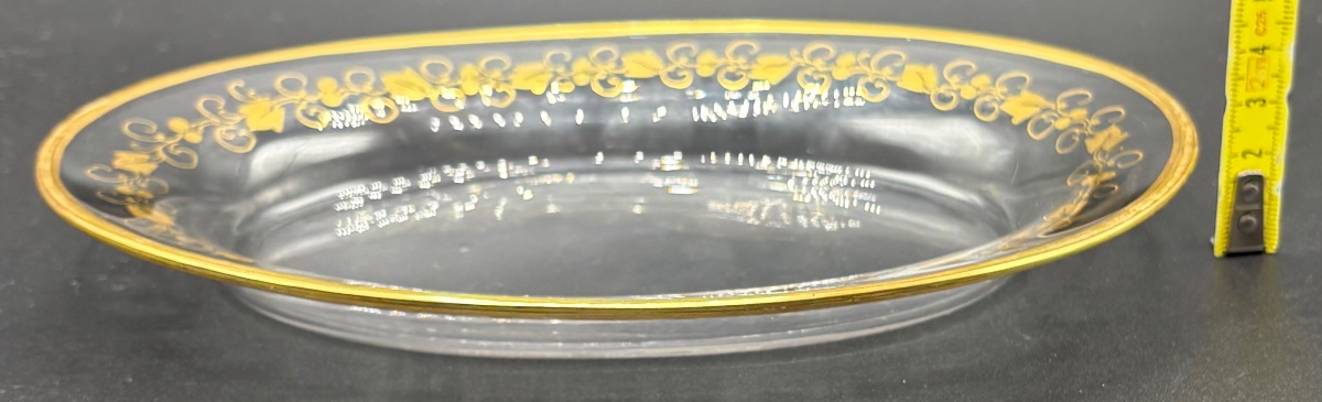 Small Blowen Crystal Tray With Buret, Cut And Gilded By Saint Louis, Circa 1830–40-photo-5