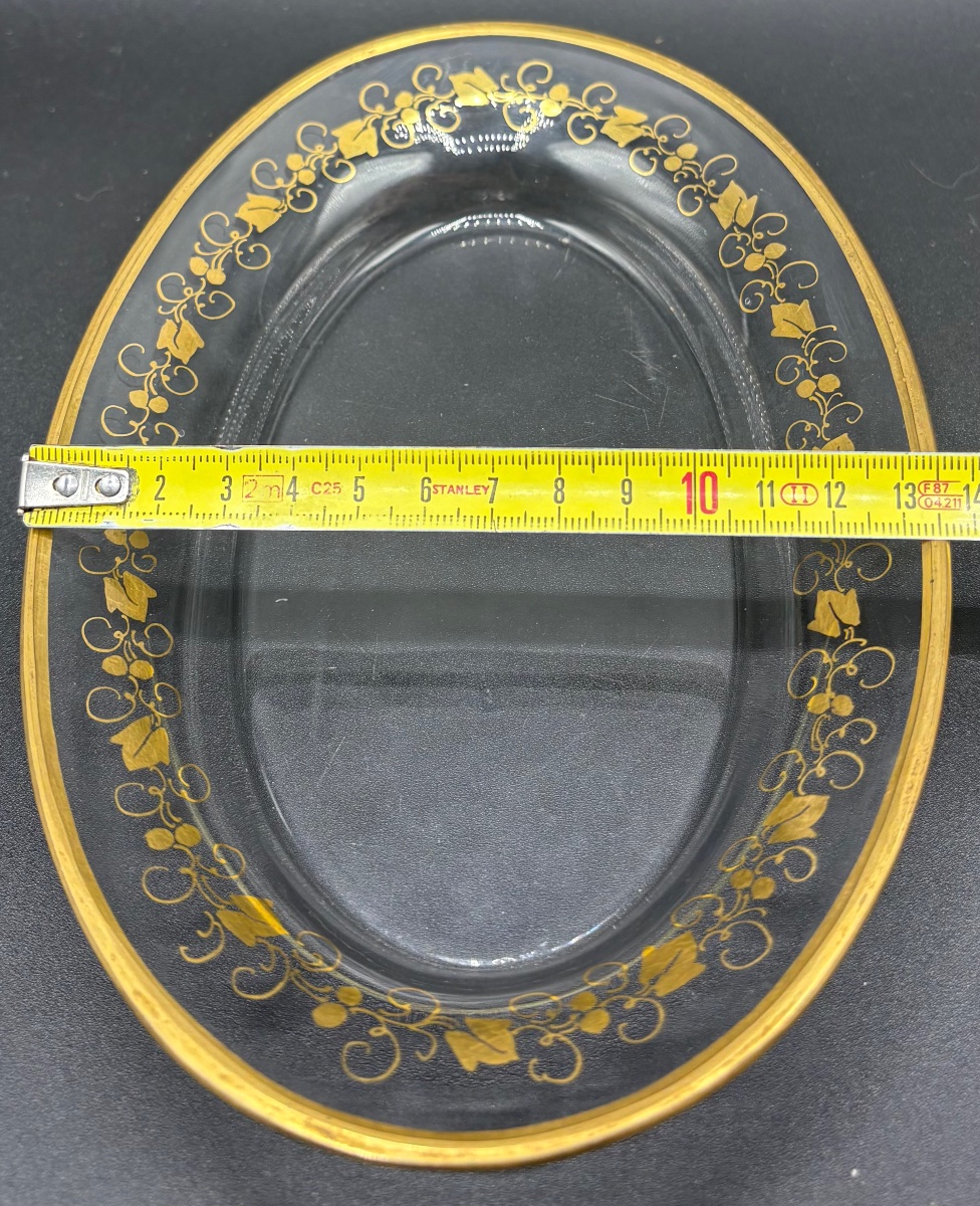 Small Blowen Crystal Tray With Buret, Cut And Gilded By Saint Louis, Circa 1830–40-photo-6