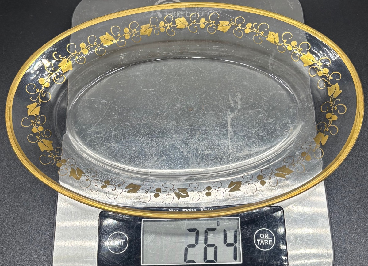 Small Blowen Crystal Tray With Buret, Cut And Gilded By Saint Louis, Circa 1830–40-photo-8