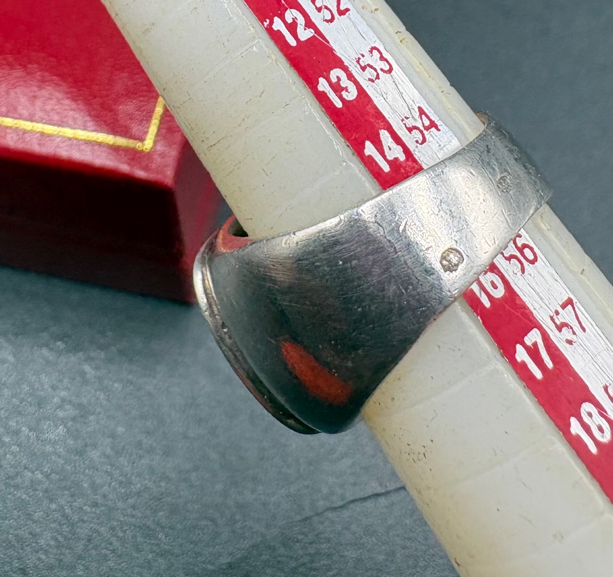 A Men's Solid Silver Ring With Mother-of-pearl And Enamel From The 1930s, Made In France-photo-3