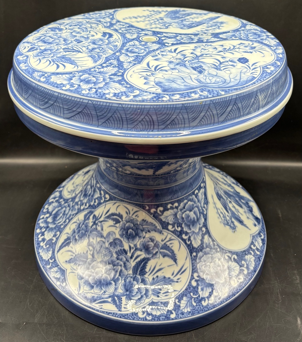 Painted Enameled Porcelain Stool From The 1950s/60s, China-photo-3