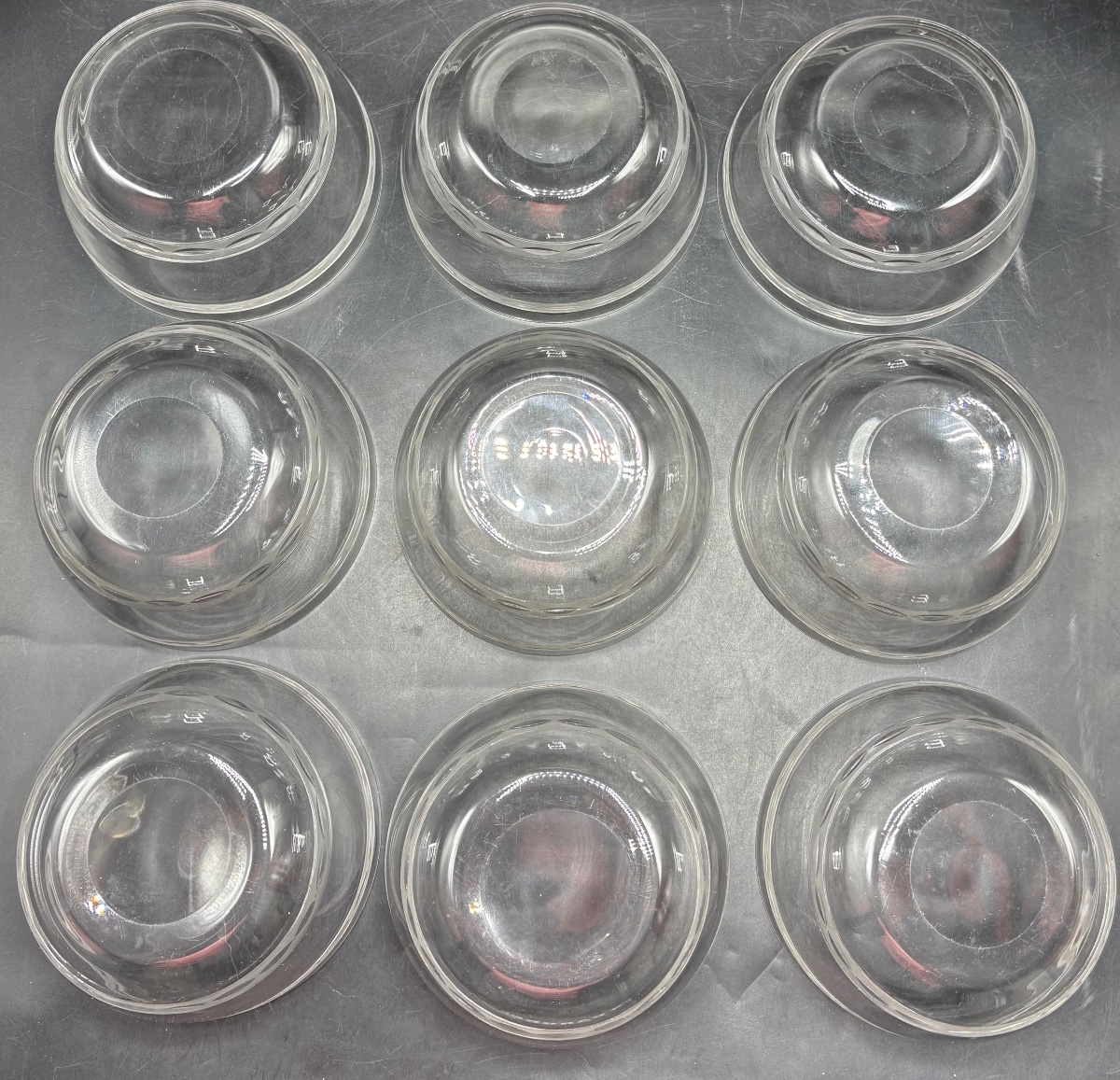Set Of Nine Cut And Blown Crystal Dessert Bowls From The 1930s By Saint Louis -photo-2