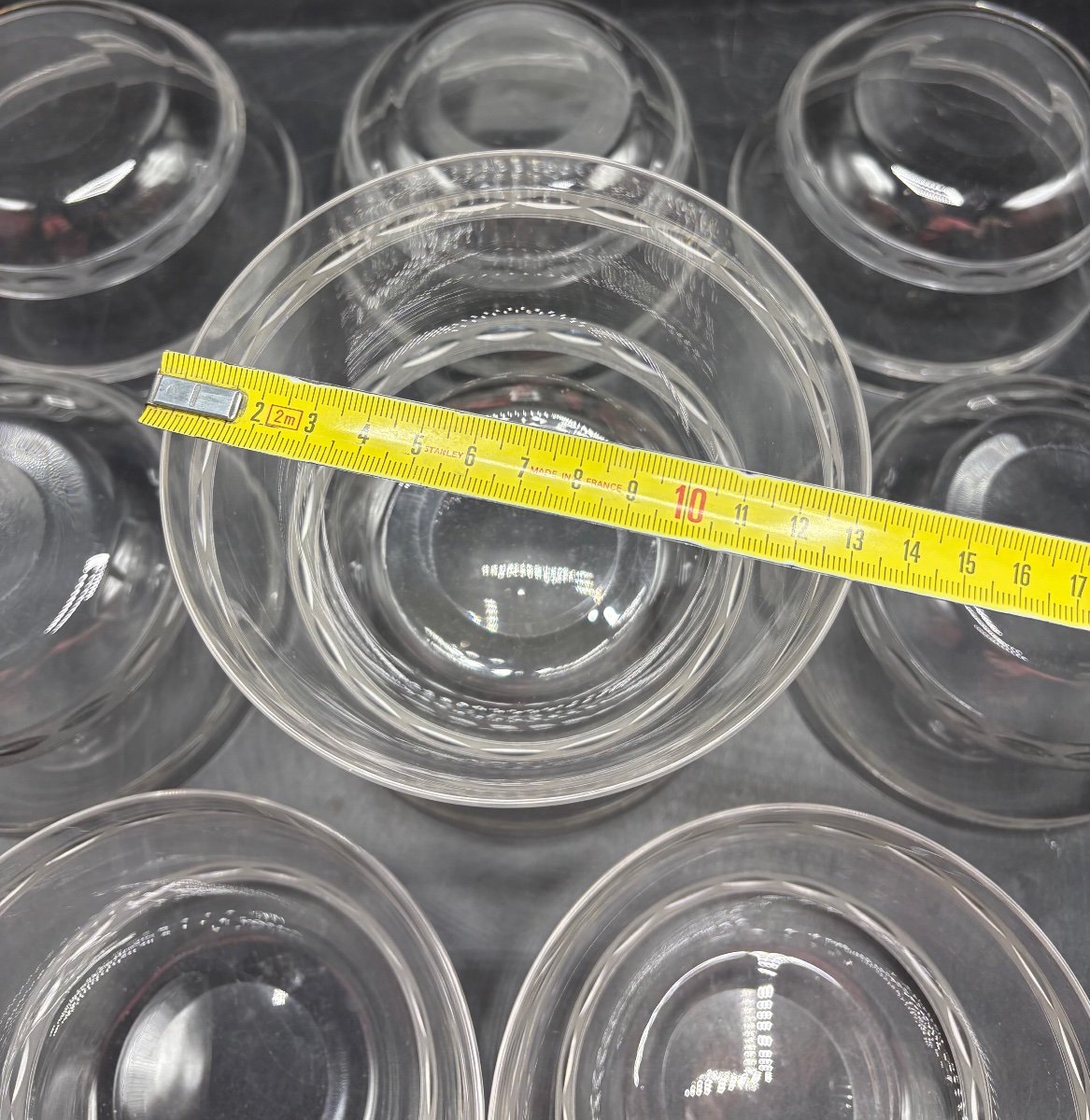 Set Of Nine Cut And Blown Crystal Dessert Bowls From The 1930s By Saint Louis -photo-2