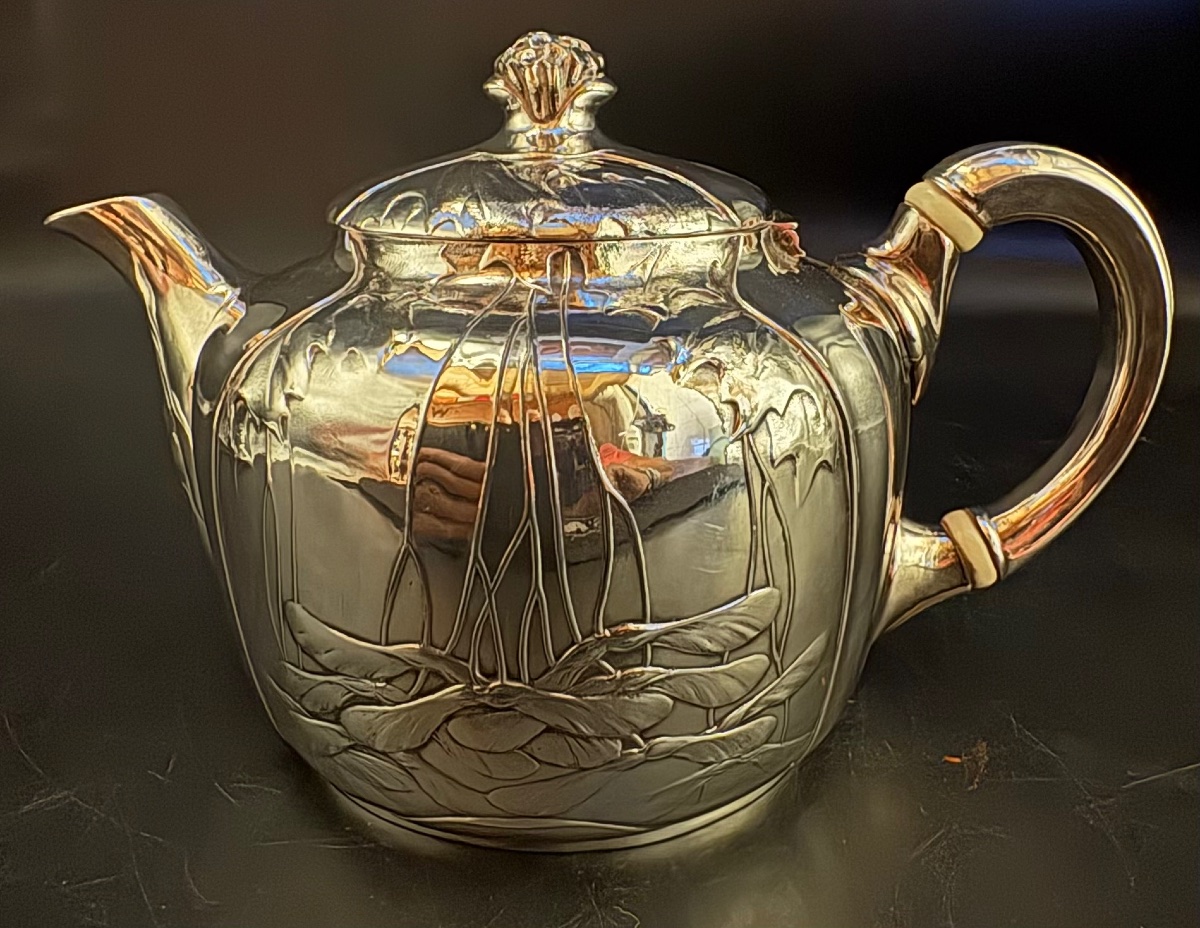 Silver-plated Metal Teapot From The 1900s By Gallia Silverware-photo-3