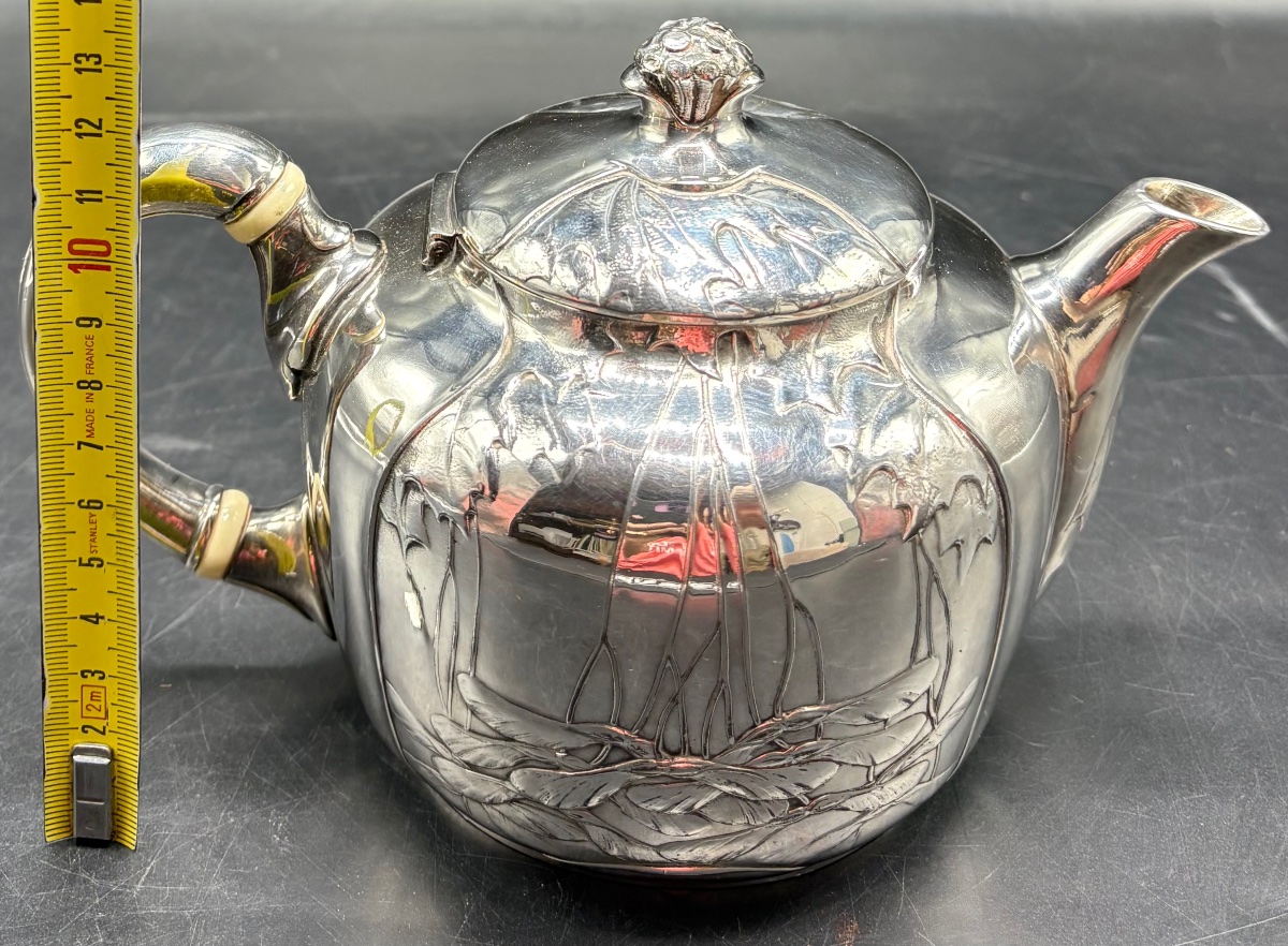 Silver-plated Metal Teapot From The 1900s By Gallia Silverware-photo-5
