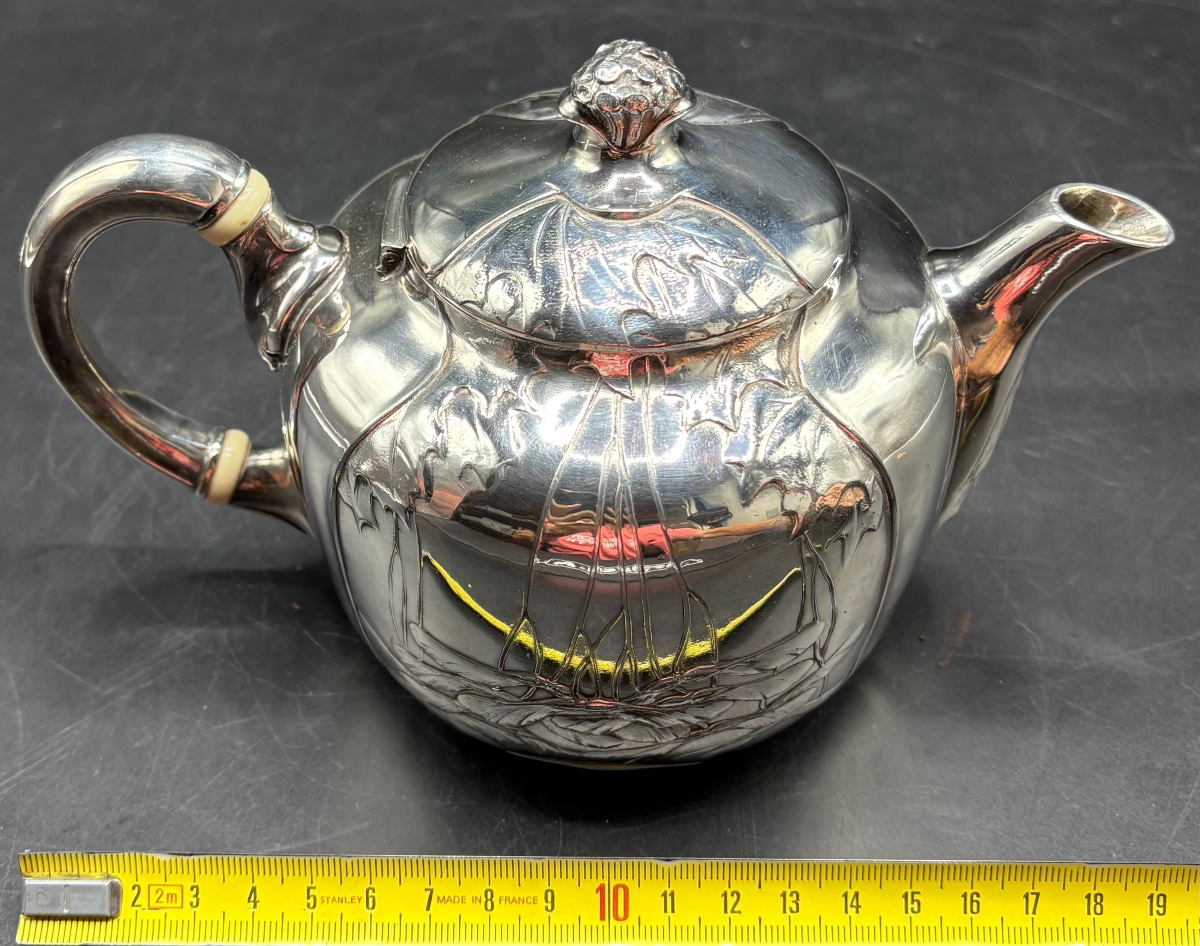 Silver-plated Metal Teapot From The 1900s By Gallia Silverware-photo-6
