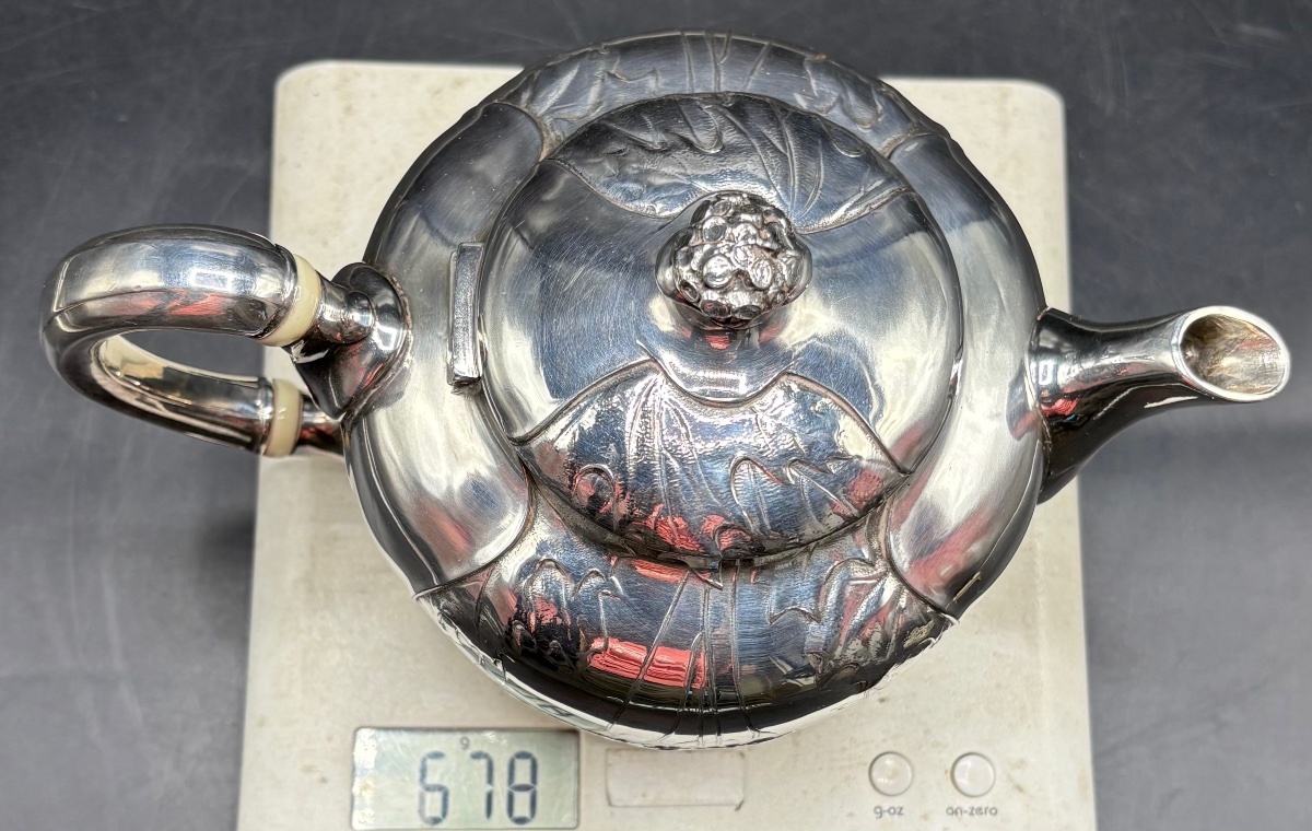 Silver-plated Metal Teapot From The 1900s By Gallia Silverware-photo-8