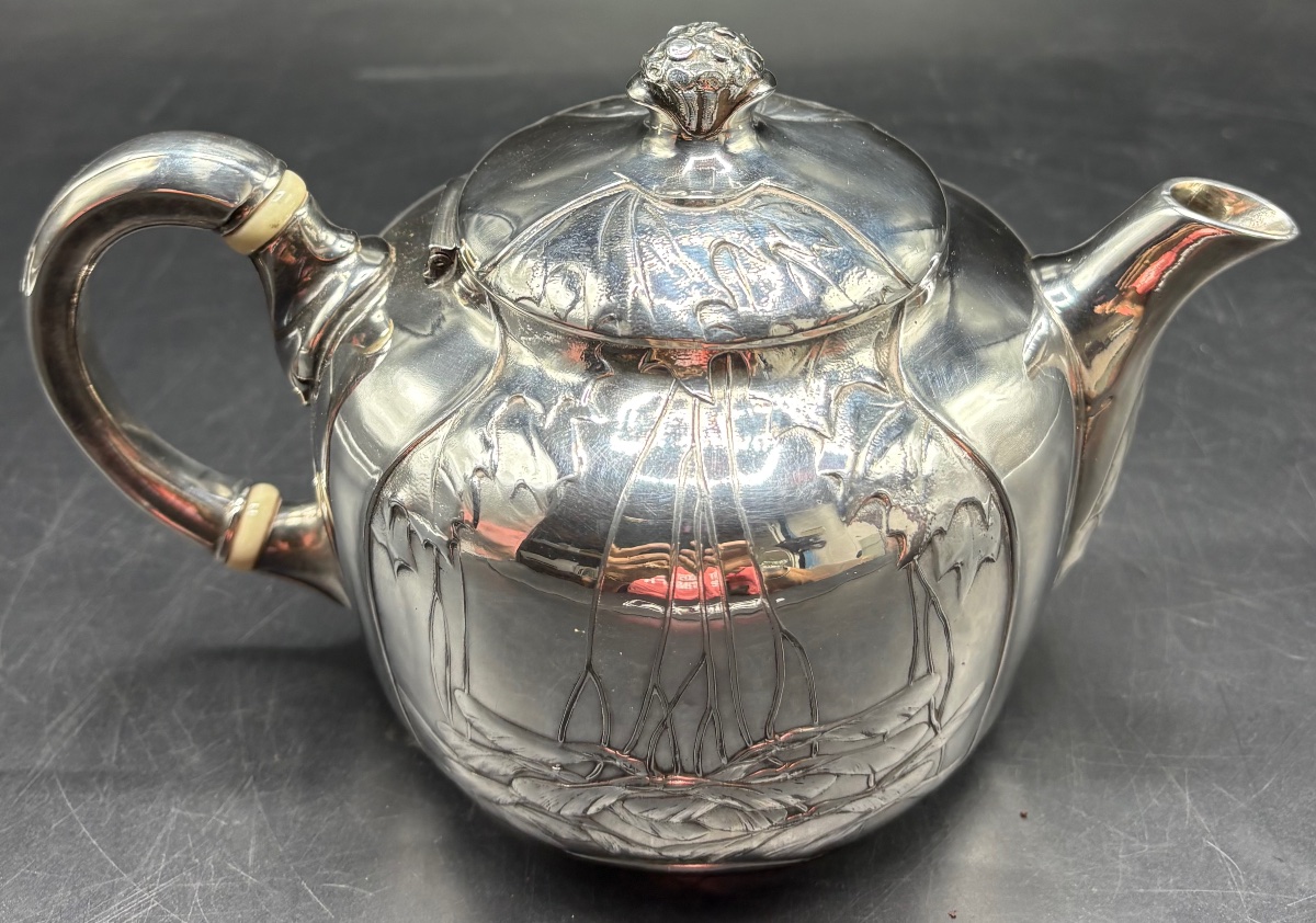 Silver-plated Metal Teapot From The 1900s By Gallia Silverware