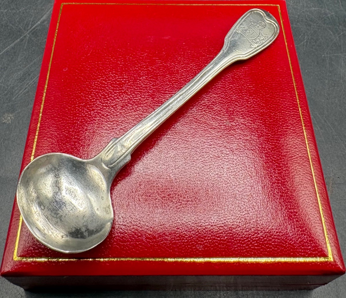 Solid Silver Mustard Spoon, "le Vieillard," 1919–38, French -photo-3