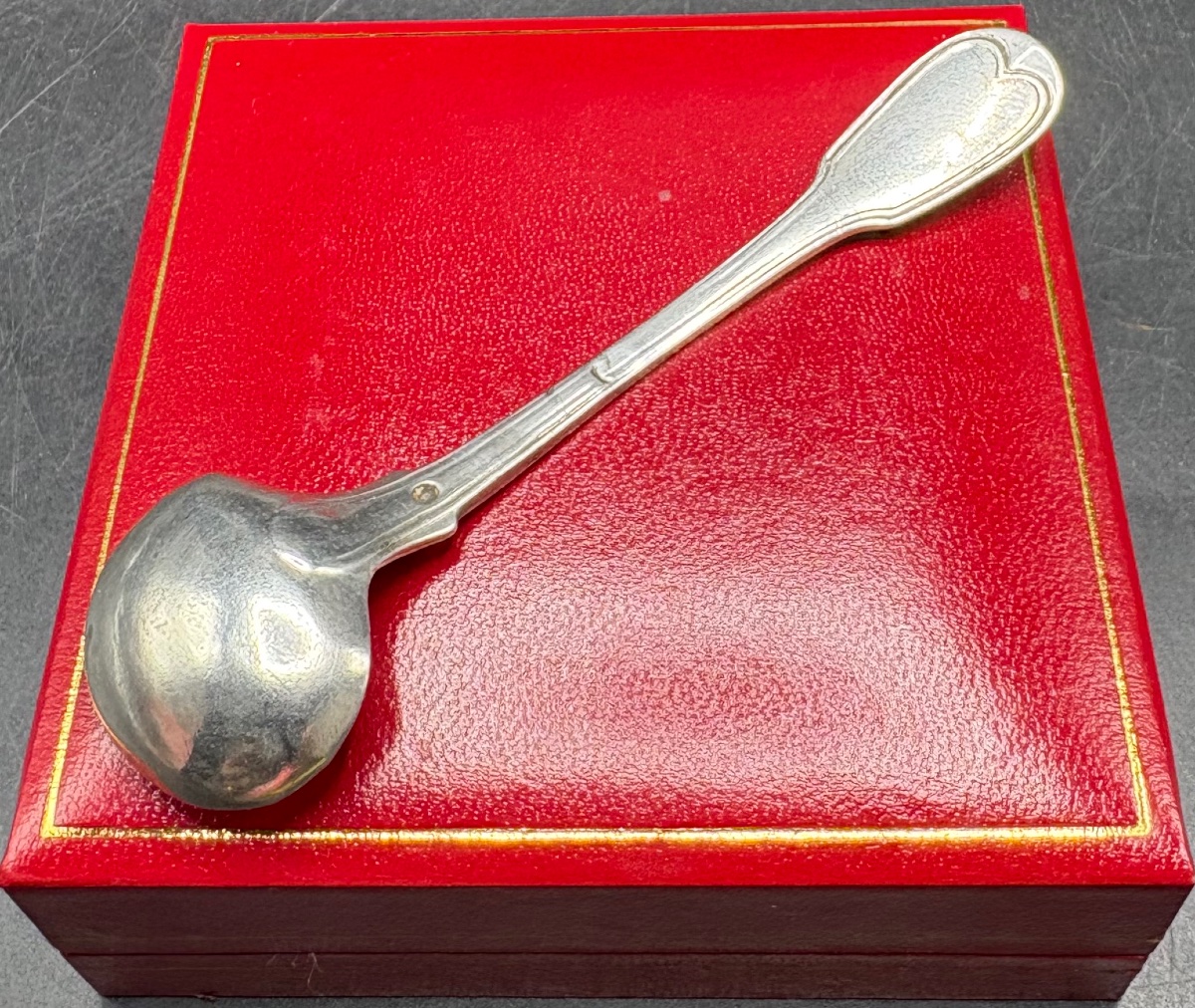 Solid Silver Mustard Spoon, "le Vieillard," 1919–38, French -photo-2