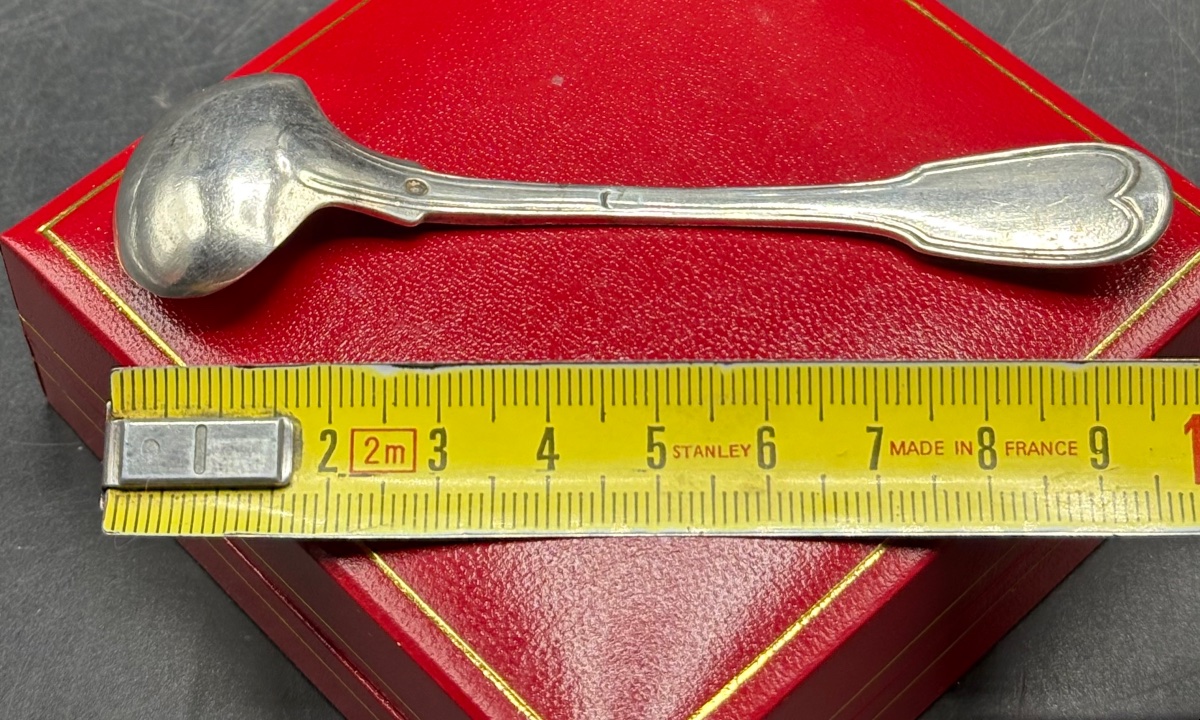 Solid Silver Mustard Spoon, "le Vieillard," 1919–38, French -photo-6