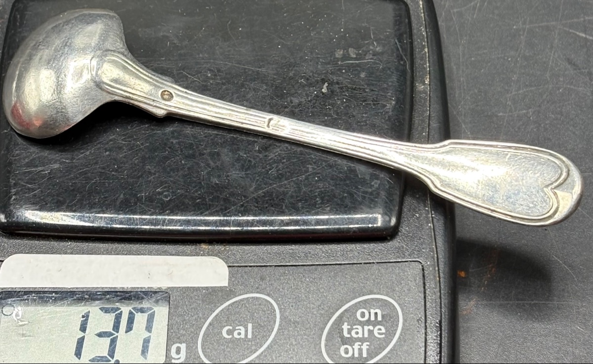 Solid Silver Mustard Spoon, "le Vieillard," 1919–38, French -photo-8