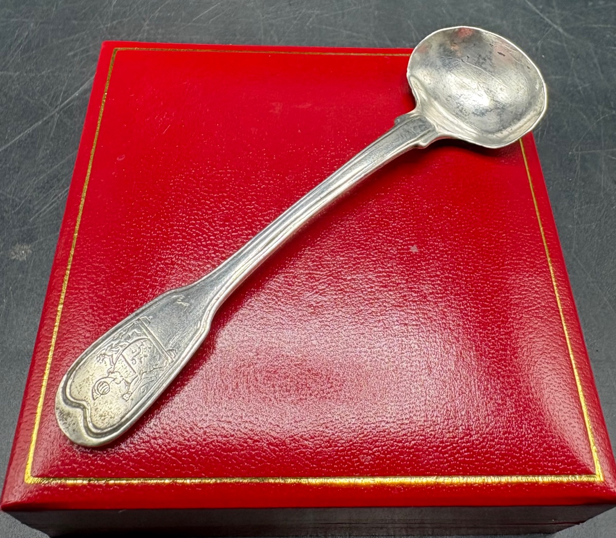 Solid Silver Mustard Spoon, "le Vieillard," 1919–38, French 